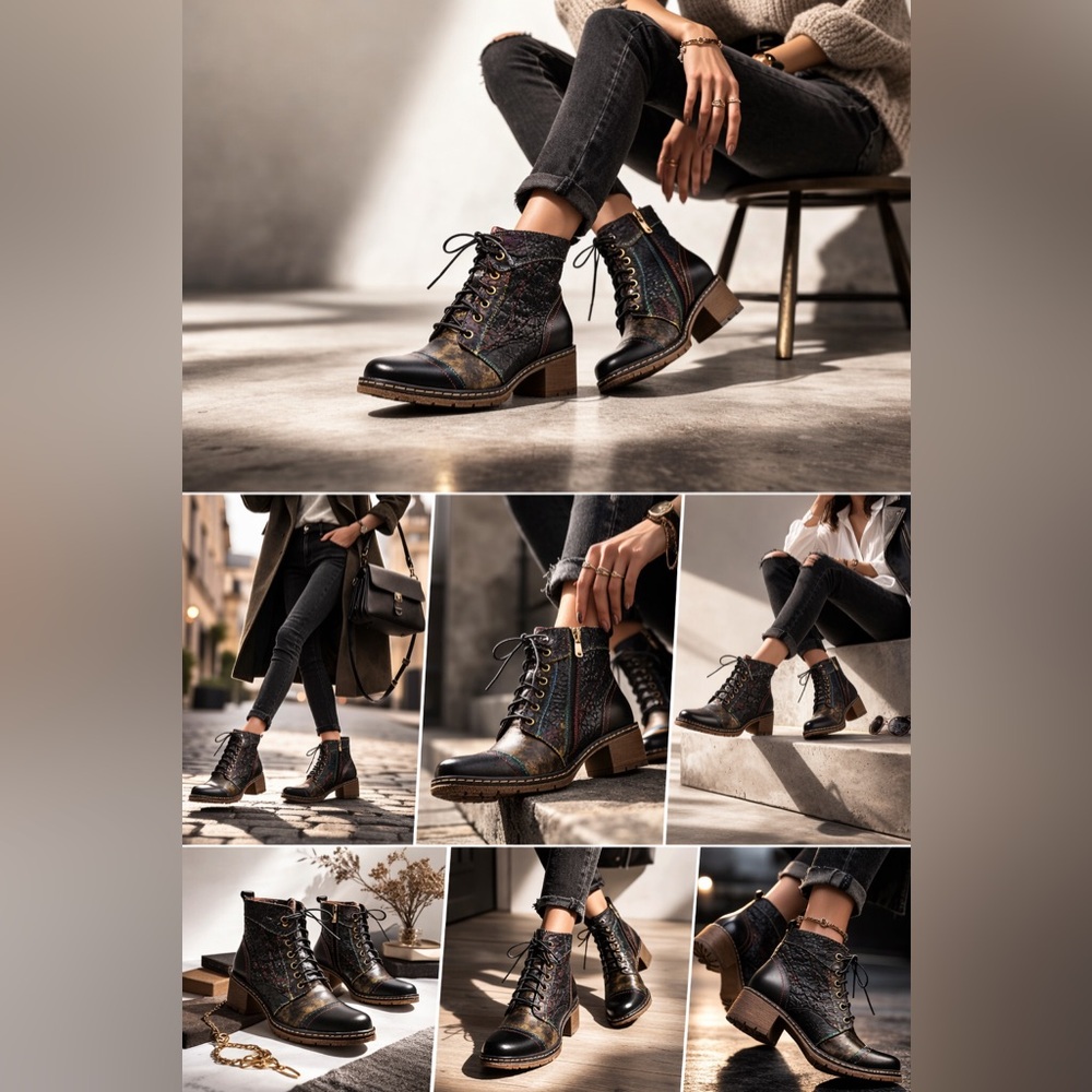 L'Artiste by Spring Step Leather Lace-Up Boots - Fallinluv